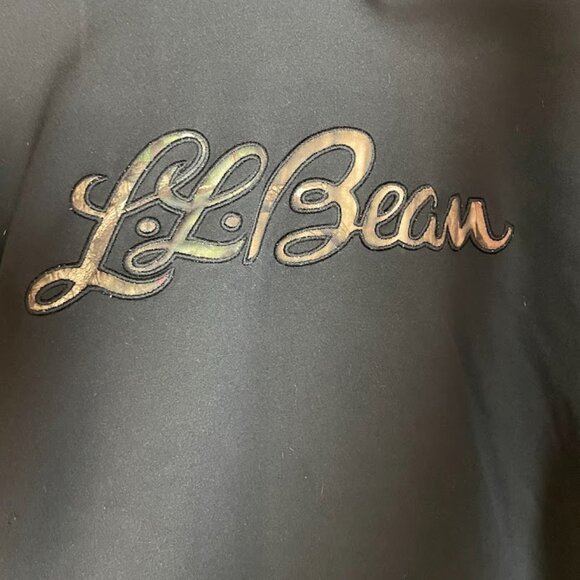 LL Bean Black Polyester Camo Cursive Logo Hoodie XL L.L. Bean - Picture 2 of 8